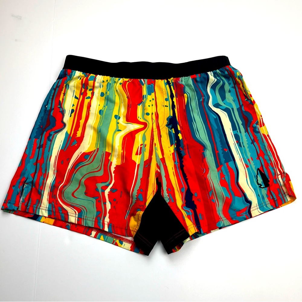Tachuntfish THF Mens 2XL Active Shorts Aztec Geometric Workout Exercise Colorful